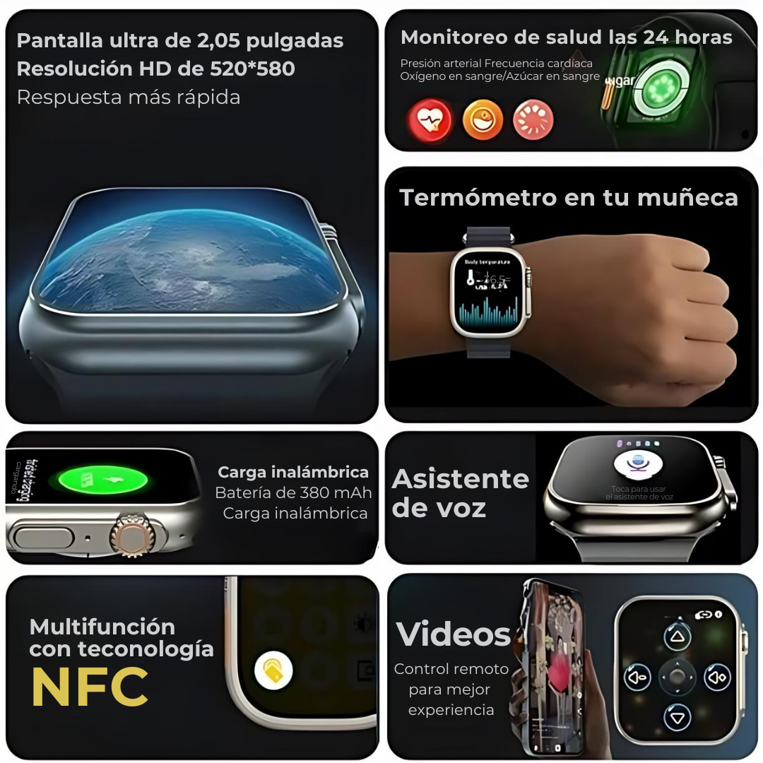 Reloj Smartwatch Ultra + 2 Correas Gratis