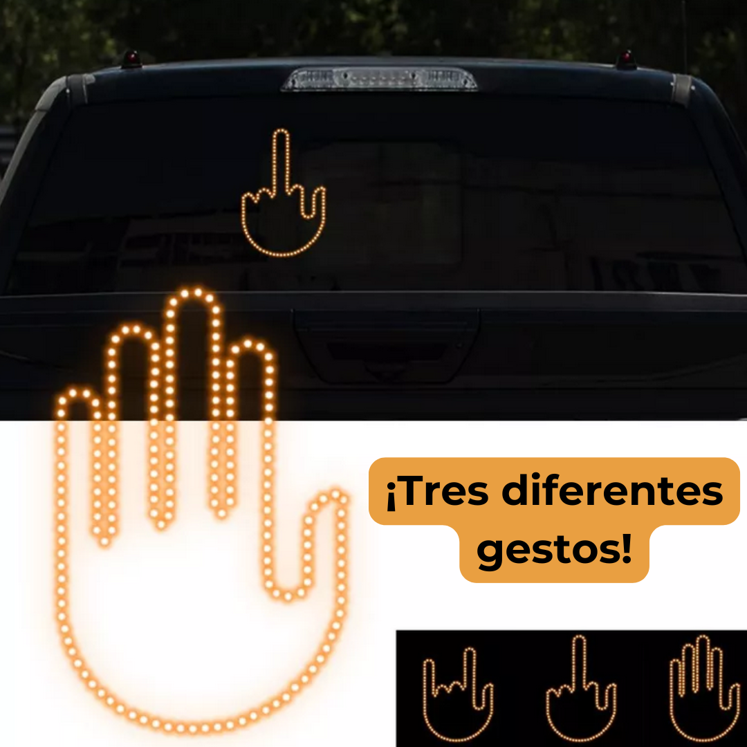 Señal de Mano LED ¡Gestos y Humor Único para el Coche!