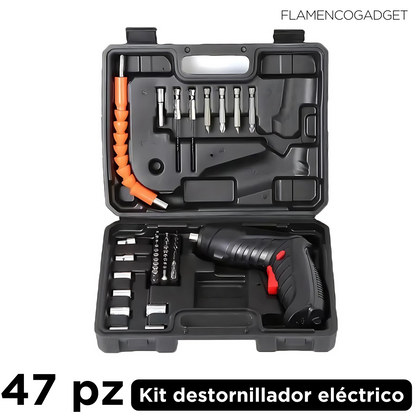 Kit Destornillador Inalámbrico ¡47 piezas incluídas!