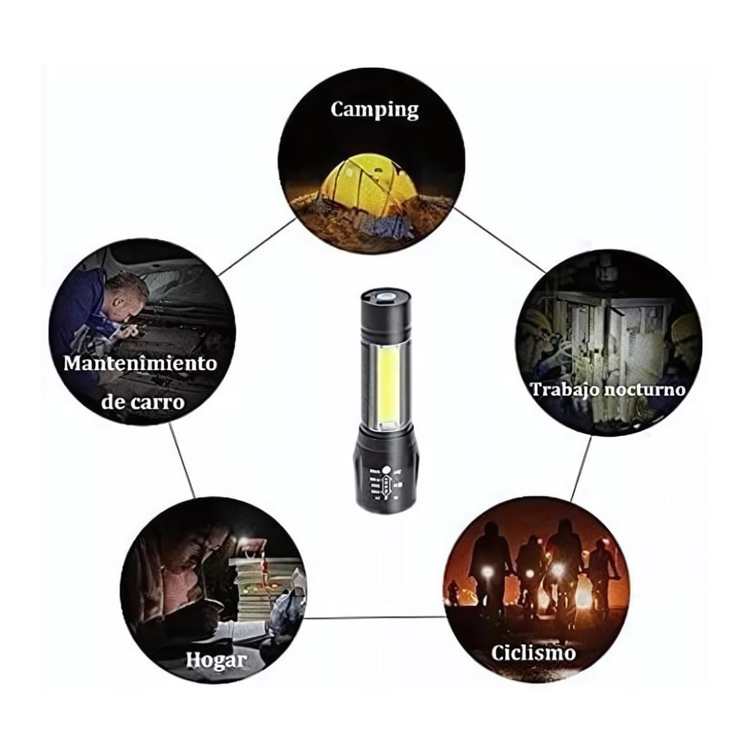 Linterna Multifuncional Recargable USB 3 en 1