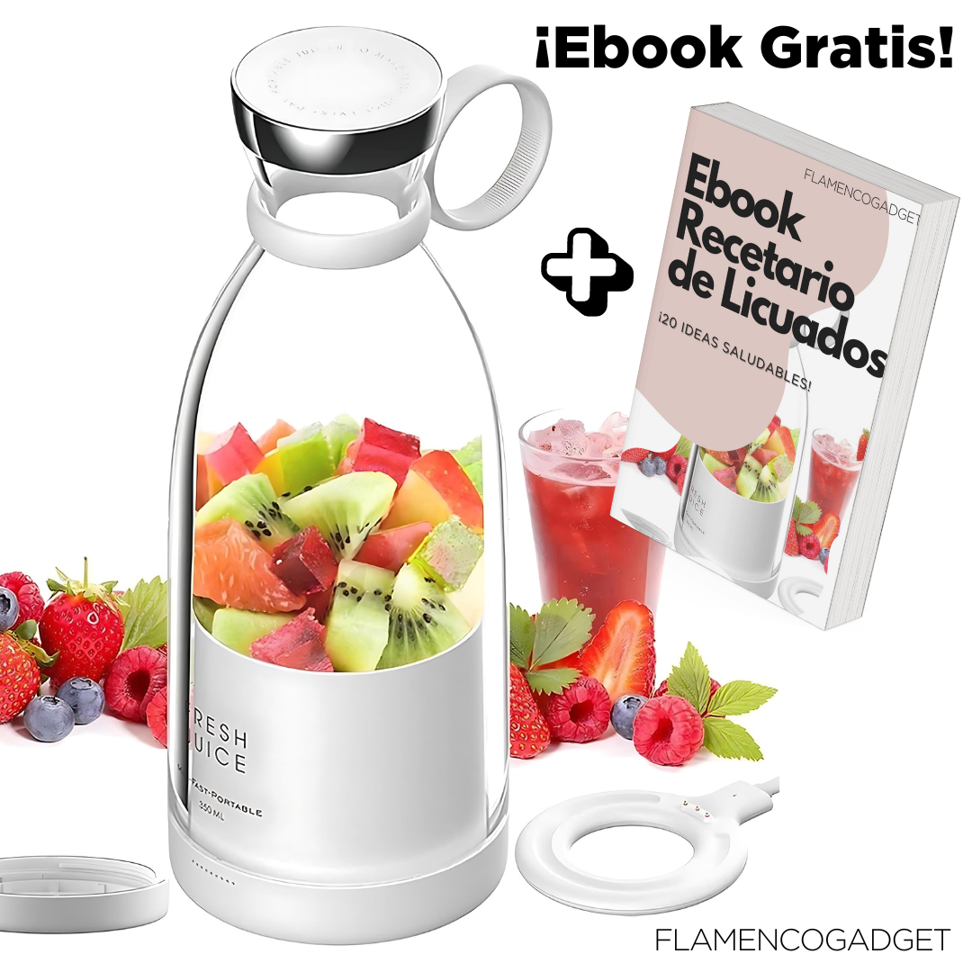 Mini Licuadora Vaso + ¡Ebook Recetario Gratis!